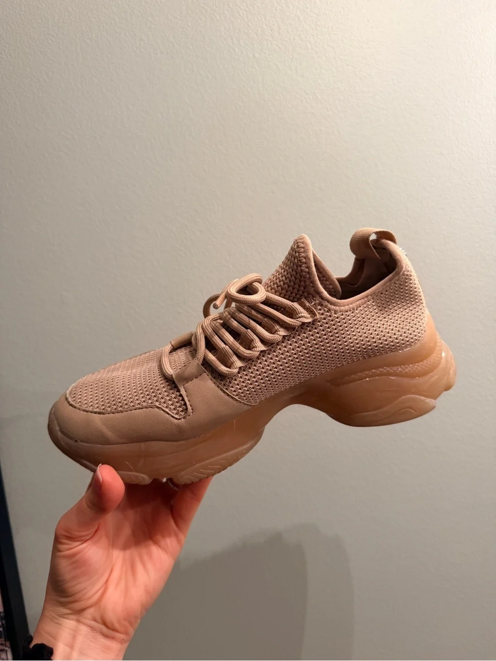 Steve Madden Beige Chunky Knit Sneakers